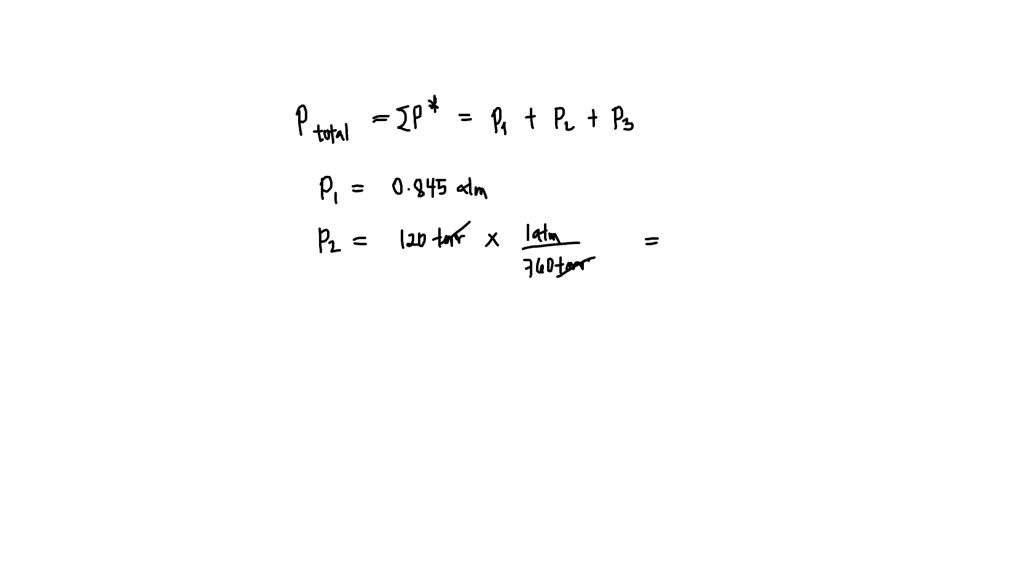 SOLVED: What is the total pressure of a gaseous mixture that contains ...