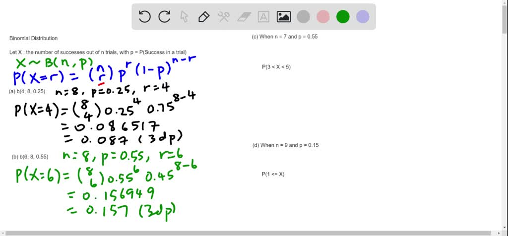 Solved: Compute The Following Binomial Probabilities Directly From The 