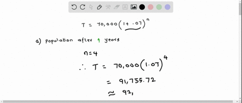 the-exponential-growth-of-the-deer-population-in-the-country-can-be-calculated-using-the-model-t700001-07n-where-70000-is-the-initial-deer-population-and-07-is-the-rate-of-growth-t-is-the-to-93665