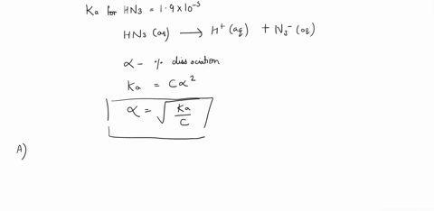 calculate-the-percent-ionization-of-hydrazoic-acid-hn3-in-solutions-of-each-of-the-following-concentrations-ka-is-given-in-appendix-d-in-the-textbook-a-0418-m-b-0108-m-c-361-10-2-m-83379