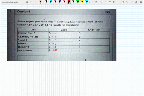 question-4-find-the-weighted-grade-point-average-for-the-following-students-semester-use-the-standard-scale-a-4b-3c-20-1-f-0-round-to-two-decimal-places-class-freshman-comp-2-us-history-pre-30612