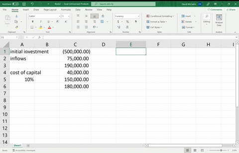 an-investment-with-an-initial-outlay-of-r500-000-generates-five-successive-annual-cash-inflows-of-r75-000-r190-000-r40-000-r150-000-and-r180-000-respectively-the-cost-of-capital-k-is-10-per-annum-the-