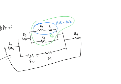 simplify-the-circuit-below-and-determine-the-total-resistance-rt-and-the-total-current-it-from-the-power-supply-assume-r1-5-r2-7-and-r3-9-show-the-working-steps