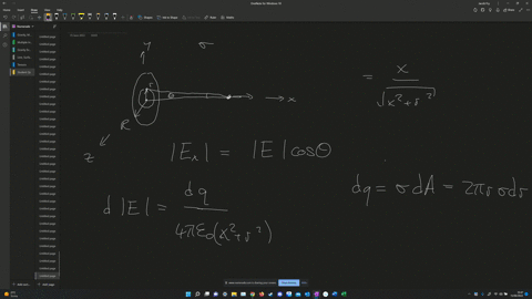 a-find-the-electric-field-caused-by-a-disk-of-radius-r-with-a-uniform-positive-surface-charge-density-charge-per-unit-area-at-a-point-along-the-axis-of-the-disk-a-distance-x-from-its-center-87188