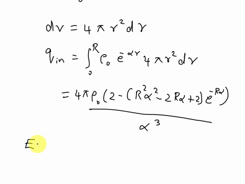 the-volume-charge-density-of-a-spherical-charge-distribution-is-given-by-r-0-er-where-0-and-are-constants-what-is-the-electric-field-produced-by-this-charge-distribution-36147