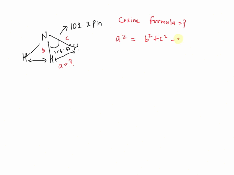 the-bond-angle-in-ammonia-is-10667-o-and-the-nh-bond-length-is-1012-picometres-what-is-the-distance-between-adjacent-hydrogen-atoms-a-1209-picometres-b-1359-picometres-c-1624-picometres-d-19-78105