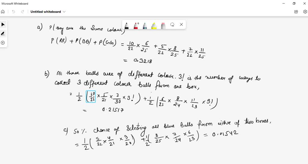 SOLVED There are two boxes (Type I) each having three kinds of balls