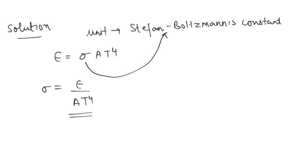 SOLVED: The Stefan s constant is given by: Explain why the unit of this SOLVED: The Stefan s constant is given by: Explain why the unit of this