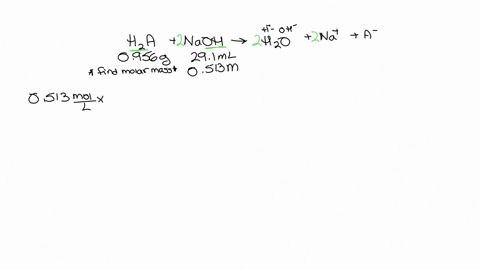 13-in-an-experiment-0956-grams-of-an-unknown-acid-hya-is-titrated-with-a-standardiued-mathrmnaoh-solution-if-291-mathrmml-of-0513-mathrmm-naoh-solution-is-requited-wo-react-completely-with-the-unknown