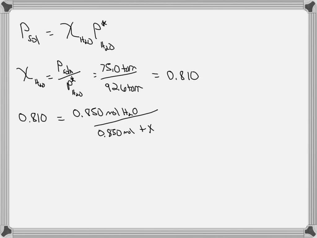 SOLVED: An aqueous CaCl2 solution containing 0.850 moles of water has a ...