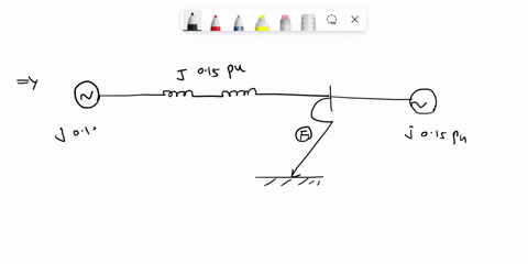 advanced-physics-115-the-bus-bar-of-each-the-two-alternators-of-15-reactance-each-which-are-interconnected-through-tie-bar-of-15-each-determine-the-equivalent-impedance-of-fault-current-for-19371