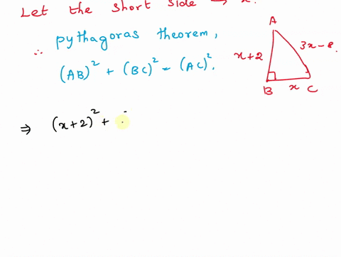 What is the length of the unknown leg in the right triangle...