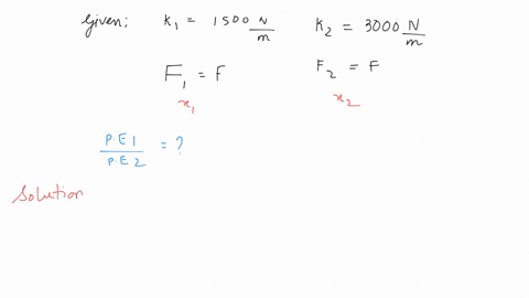 two-springs-of-spring-constants-1500-nm-and-3000-nm-respectively-are-stretched-with-the-same-force-they-will-have-potential-energy-in-the-ratio-2