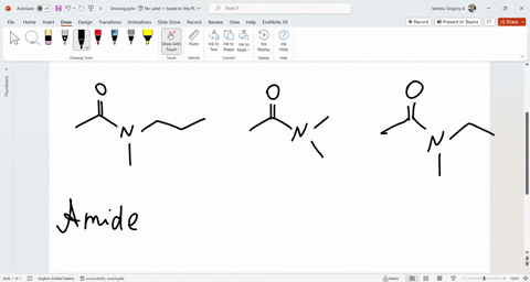 Classify each of the molecules below. [O=C(C)N(C)CCC]