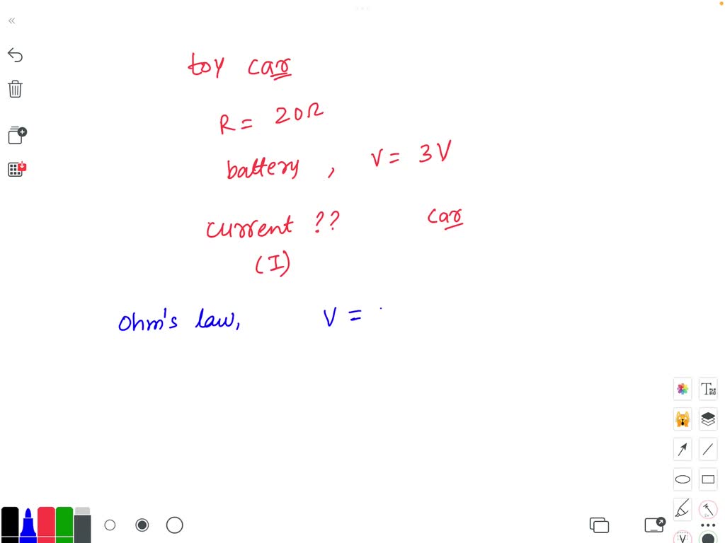 A toy car has a 1.5A current, and its internal resistance is 2 ohms