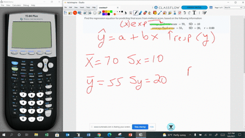 find-the-regression-equation-for-predicting-final-score-from-midterm-score-based-on-the-following-information-beginarraycltext-average-midterm-score-70-text-sd-10-text-average-final-score-55-text-sd-2