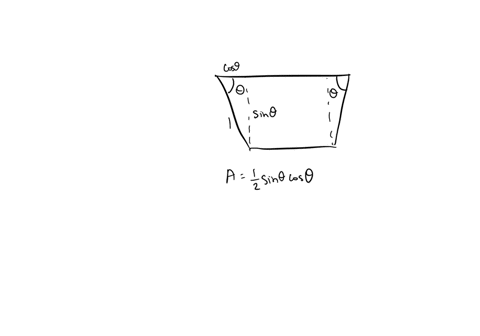 the-trough-in-the-figure-is-to-be-made-to-the-dimensions-shown-only-the-angle-0-can-be-varied-what-value-of-0-will-maximize-the-troughs-volume-the-trough-has-maximum-volume-when-the-value-of-25213