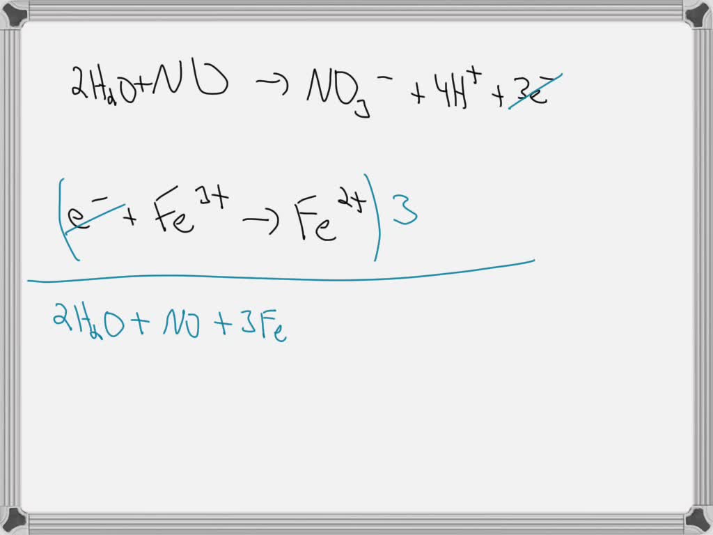 For A Particular Redox Reaction No Is Oxidized To No3 And Fe3 Is Reduced To Fe2 Complete 5584