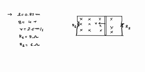 part-one-conducting-rod-witn-length-0850-rests-two-parallel-conducting-rails-the-area-between-the-conducting-rails-contains-uniform-magnetic-field-of-400-directed-into-the-page-the-rod-is-pu-09893