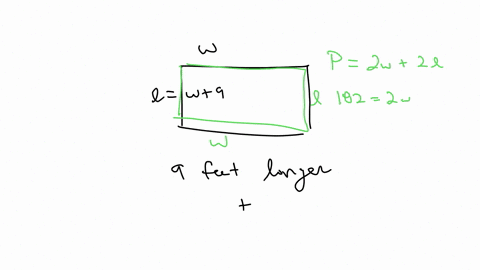 the-length-of-a-rectangular-garden-is-9-feet-longer-than-its-width-if-the-gardens-perimeter-is-182-feet-what-is-the-area-of-the-garden-in-square-feet
