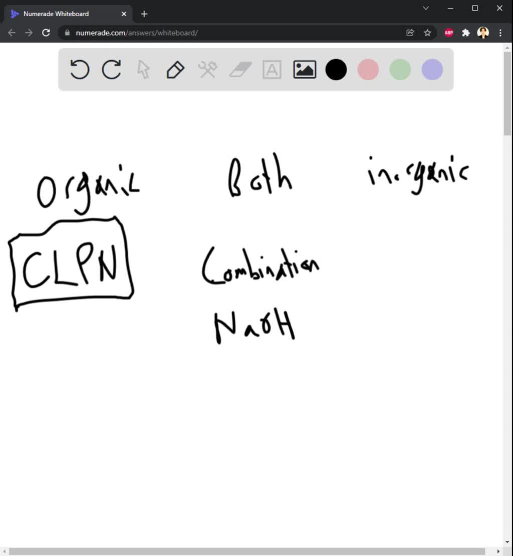 Text Organic and Classify the following characteristics and