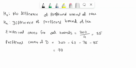 problcm-company-wants-to-determine-if-customers-have-preference-for-any-of-the-following-four-brand-of-tea-a-b-c-and-d-from-a-random-sample-of-300-customers-it-was-found-that-67-prelerred-a-09824