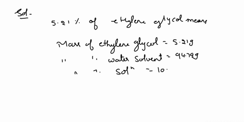 what-is-the-concentration-in-molarity-of-an-aqueous-solution-which-contains-2121-by-mass-ethylene-glycol-mm-6207-gmol-the-density-of-the-solution-is-104-gml-79629