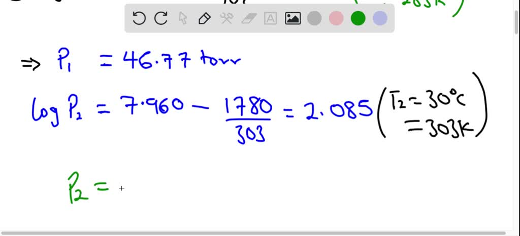 SOLVED: The Vapor Pressure Of Benzene Between 10 Â°C And 30 Â°C Fits ...