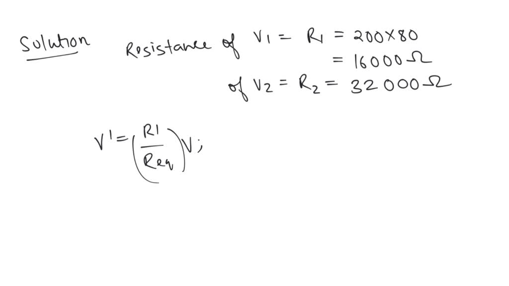 Solved Voltmeters V1 And V2 Are Connected In Series Across A Dc Line V1reads 80 V And Has A