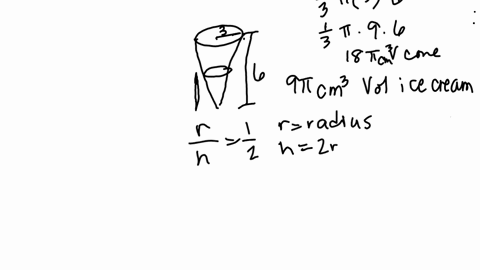 6-a-the-volume-of-ice-cream-in-the-cone-is-half-the-volume-of-the-cone-the-cone-has-a-3-cm-radius-and-6cm-height-what-is-the-depth-of-the-ice-cream-correct-to-two-decimal-places-b-what-is-the-total-2