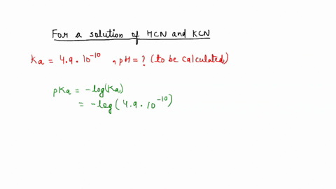 what-is-the-ph-of-a-solution-that-contains-083m-hcn-ka-49x10-10-and-064-m-potassium-cyanide-87596