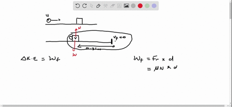 a-500-g-bullet-is-fired-horizontally-into-a-120-kg-wooden-block-resting-on-a-horizontal-surface-the-coefficient-of-kinetic-friction-between-block-and-surface-is-020-the-bullet-remains-embedded-in-the-
