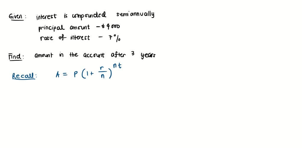 SOLVED: interest is compounded semiannually. find the amount in