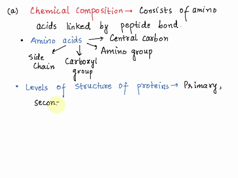 proteins-large-complex-molecules-are-major-building-blocks-of-all-living-organisms-discuss-the-following-in-relation-to-proteins-a-the-chemical-composition-and-levels-of-structure-of-protein-81022