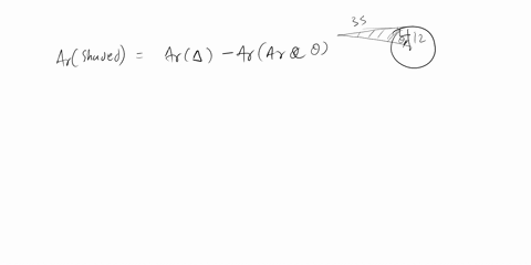 the-circle-has-radius-12cm-and-centre-0-pqis-4-tangent-to-the-circle-at-the-point-p-qrois-a-straight-line-find-35cm-12cm-the-area-of-the-shaded-region-22777