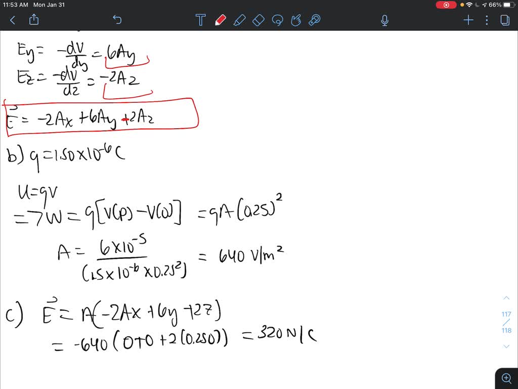 Solved The Electric Potential V In A Region Of Space Is Given By V X Y