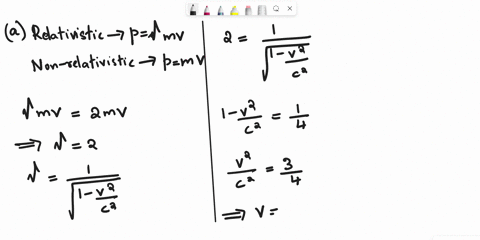 a-at-what-speed-is-the-momentum-of-a-particle-twice-as-great-as-the-result-obtained-from-the-nonrelativistic-expression-mv-express-your-answer-in-terms-of-the-speed-of-light-b-a-force-is-app-87012