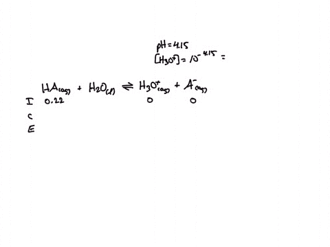 a-022-m-aqueous-solution-of-the-weak-acid-ha-at-250-c-has-ph-of-415-the-value-of-ka-for-ha-is-98187