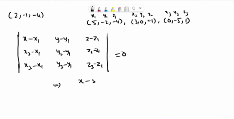 find-the-distance-between-the-point-21-4-and-the-plane-containing-the-points-5-2-3-0-1-and-0-5-1-67122