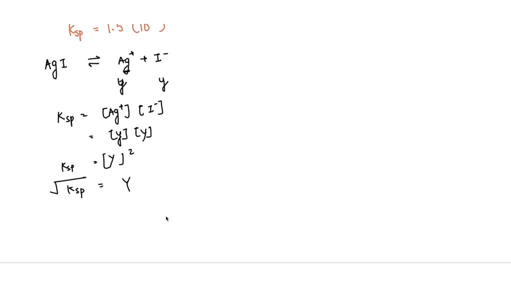 SOLVED Calculate the solubility of silver iodide AgI in units