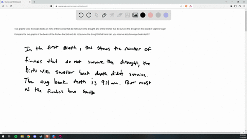 two-graphs-show-the-beak-depths-in-mm-of-the-finches-that-did-not-survive-the-drought-and-of-the-finches-that-did-survive-the-drought-on-the-island-of-daphne-major-beak-depths-of-50-medium-g-33879
