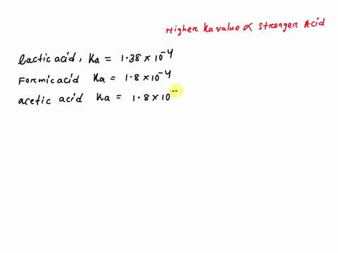 which-of-the-following-is-the-strongest-acid-a-lactic-acid-hchso-ka-138x10-4-b-formic-acid-hcohk-18x10-4-c-o-acetic-acid-chcoh-ka-18x10-5-ds-o-hydrocyanic-acid-hcn-k-49x10-10-44716
