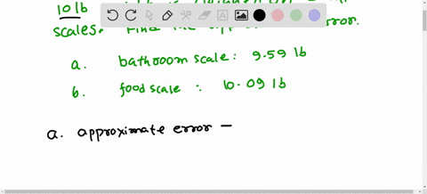 2-scales-a-10-pound-weight-is-weighed-on-two-different-scales-find-the-approximate-error-of-each-weight-digital-bathroom-scale-959-pounds-b-food-scale-1009-pounds-11967