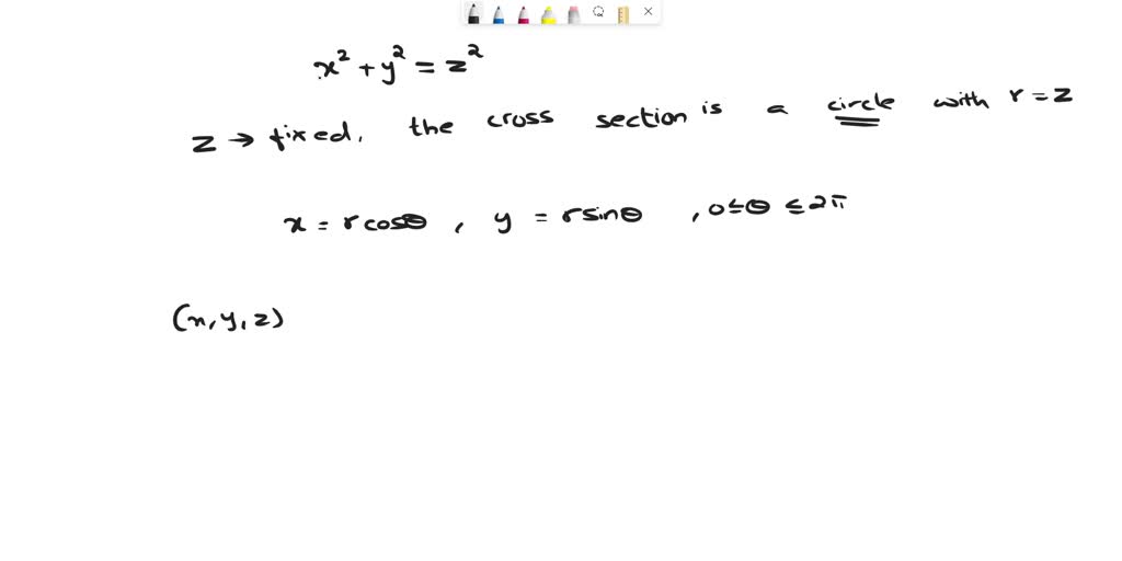 SOLVED Find parametric equations for the cone x^2+y^2=z^2.