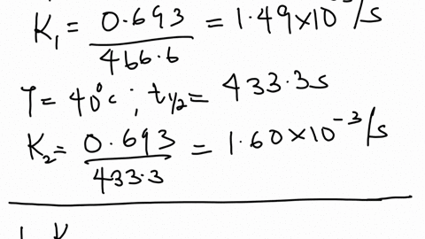 for-the-first-order-reaction-aaq-baq-the-half-life-is-4666-s-at-250oc-and-4333-s-at-400oc-calculate-the-time-required-for-the-concentration-of-aaq-to-be-cut-by-a-factor-of-500-in-other-words-it-become