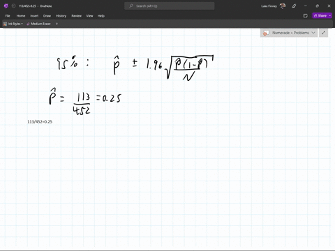 a-random-sample-of-size-n-452-yields-113-successes-calculate-the-95-confidence-interval-for-p