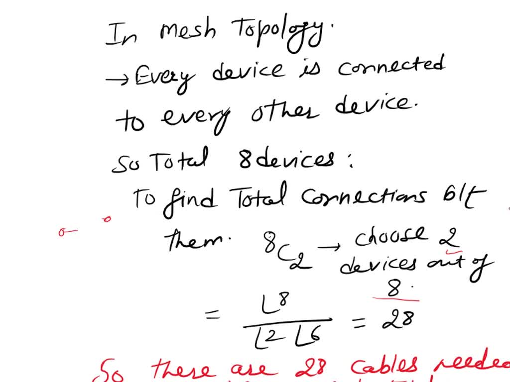 SOLVED Assume eight devices are arranged in a mesh topology, how many
