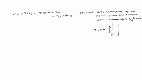 the-piston-of-mass-025-kg-of-a-car-engine-has-a-stroke-of-90-cm-and-operates-at-4500-rev-per-minute-as-shown-in-the-figure-stroke-figure-123-for-question-13_-a-calculate-the-acceleration-of-45757