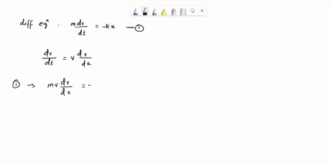 1-since-v-drdt-the-differential-equation-of-a-mass-spring-system-can-be-written-as-dv-in-k-dt-now-writing-dvdt-as-dv-dt-dv-dx-de-u-dc-dt-dc-show-that-the-total-mechanical-energy-of-the-syste-20822