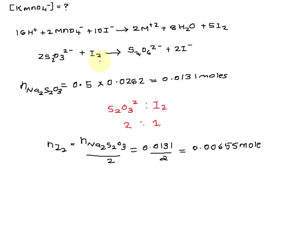 SOLVED Potassium manganate(VII), KMnO4, oxidizes potassium iodide, KI
